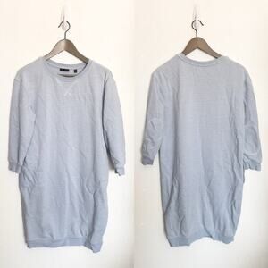 ATM Blue Sweatshirt Tunic Dress Fleece Medium Baby Blue Capsule Basic Flawed